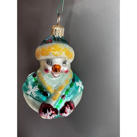 Christopher Radko Rollin O Reilly Snowman Ornament 2003 4.5" With Box - Picture 5 of 8